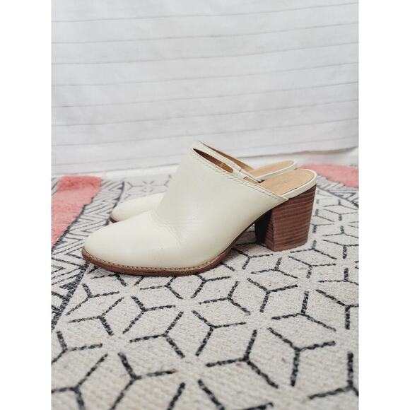 MADEWELL THE HARPER MULE IN VINTAGE CREAM LEATHER, SZ 6 - Picture 1 of 14